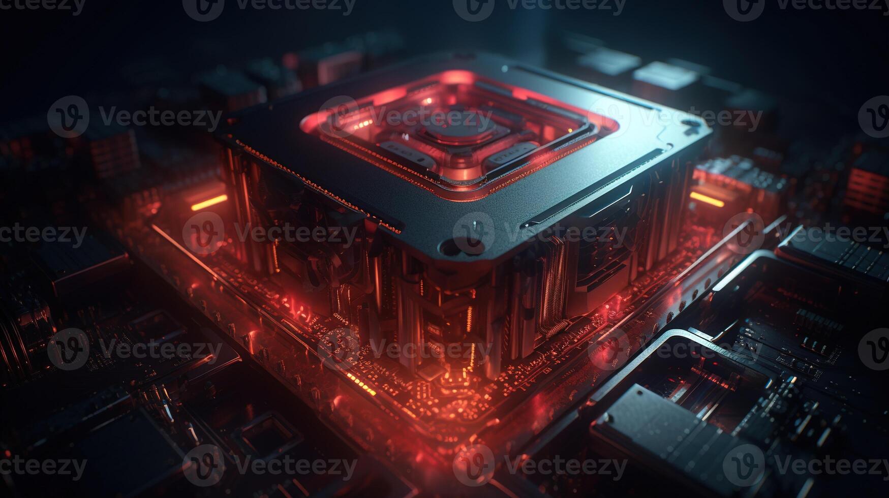 3d rendering of abstract technology concept background. Futuristic circuit board. photo