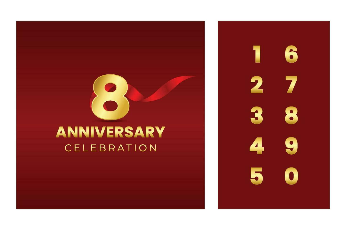 Attractive Set of anniversary template design vector