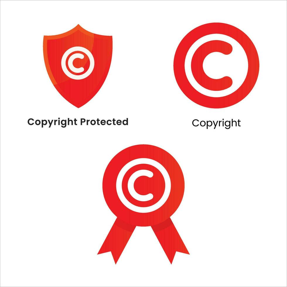 Copyright symbol vector set element