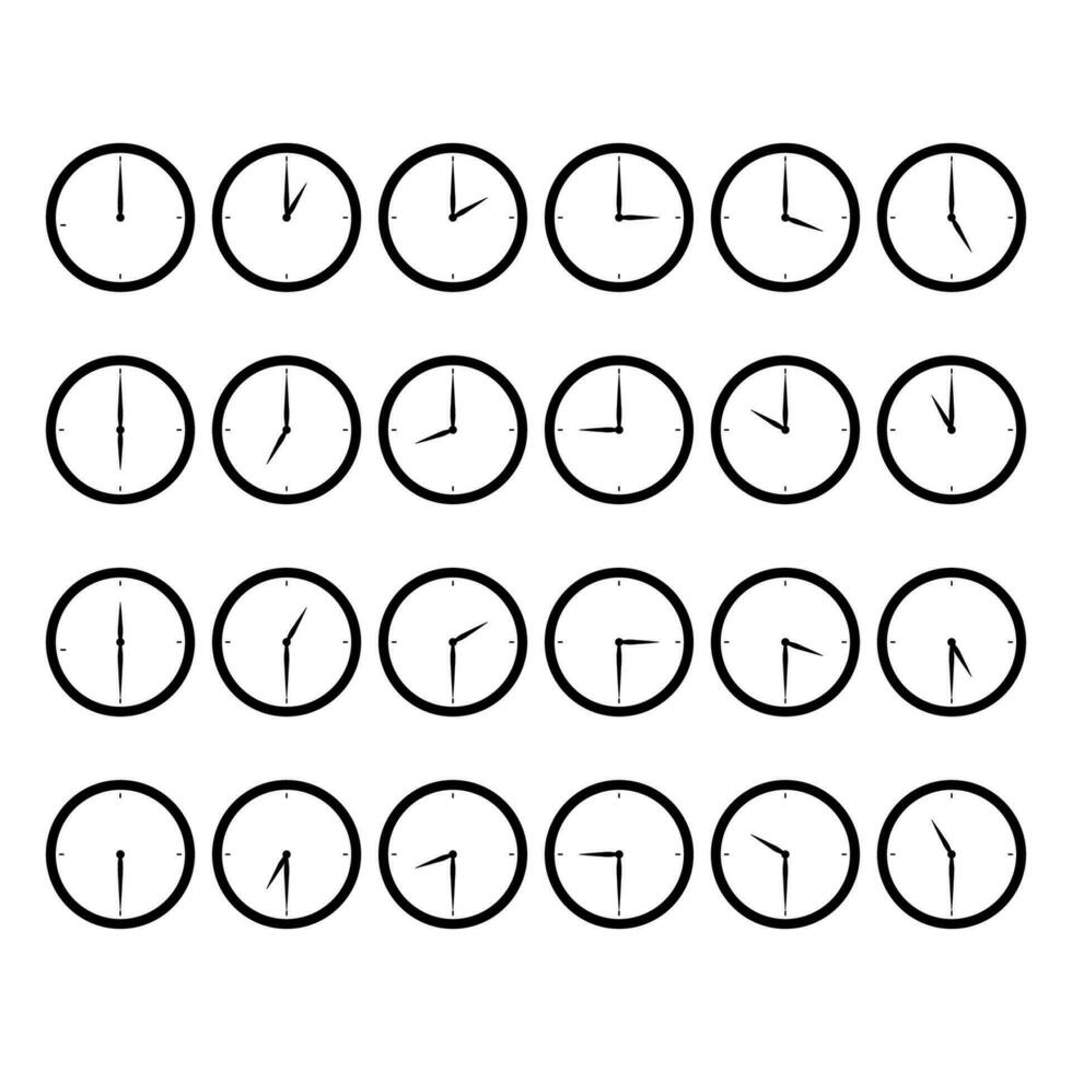 clocks set icon vector illustration isolated white background