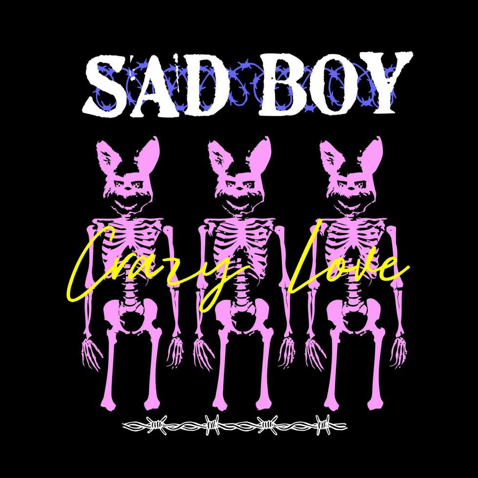 Amazing Streetwear Design Sad Boy vector