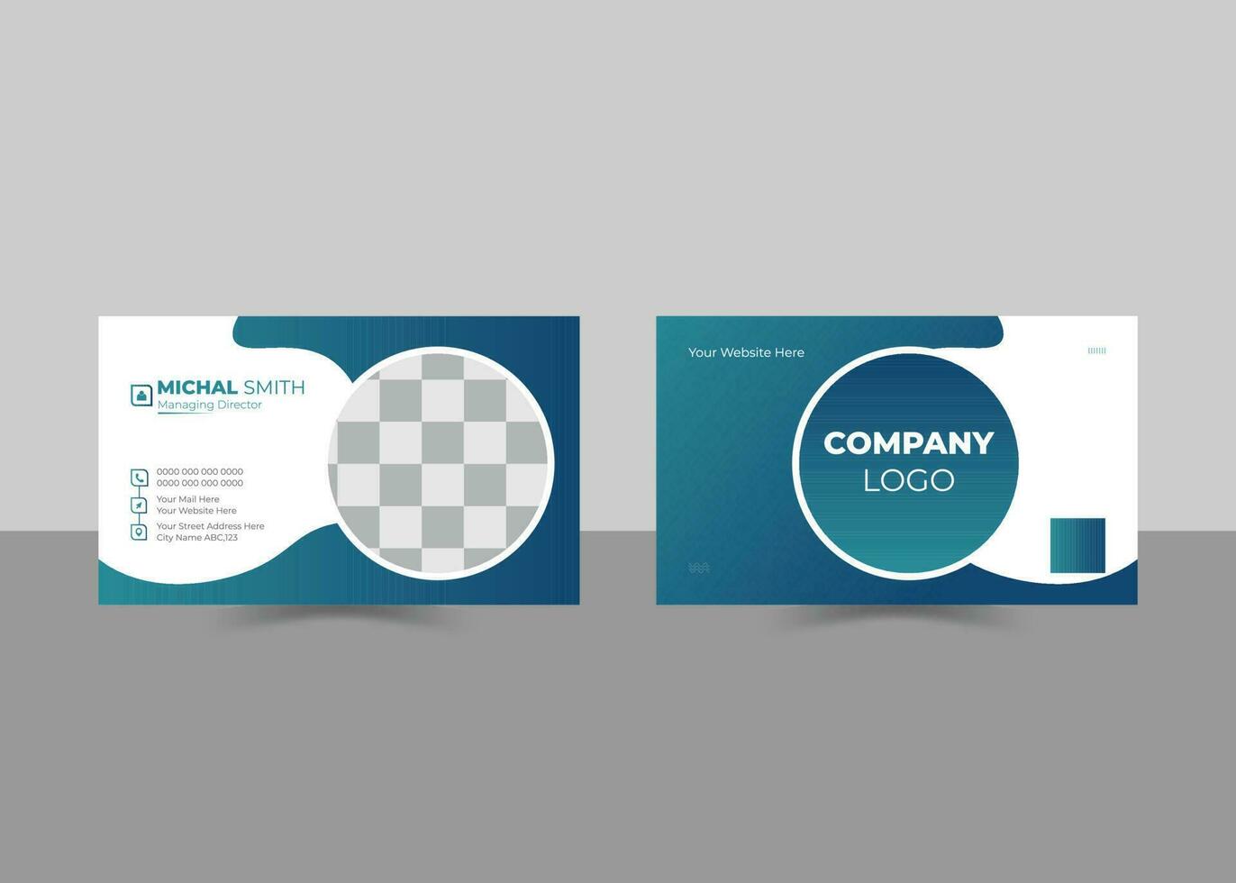 Business card design with gradient vector