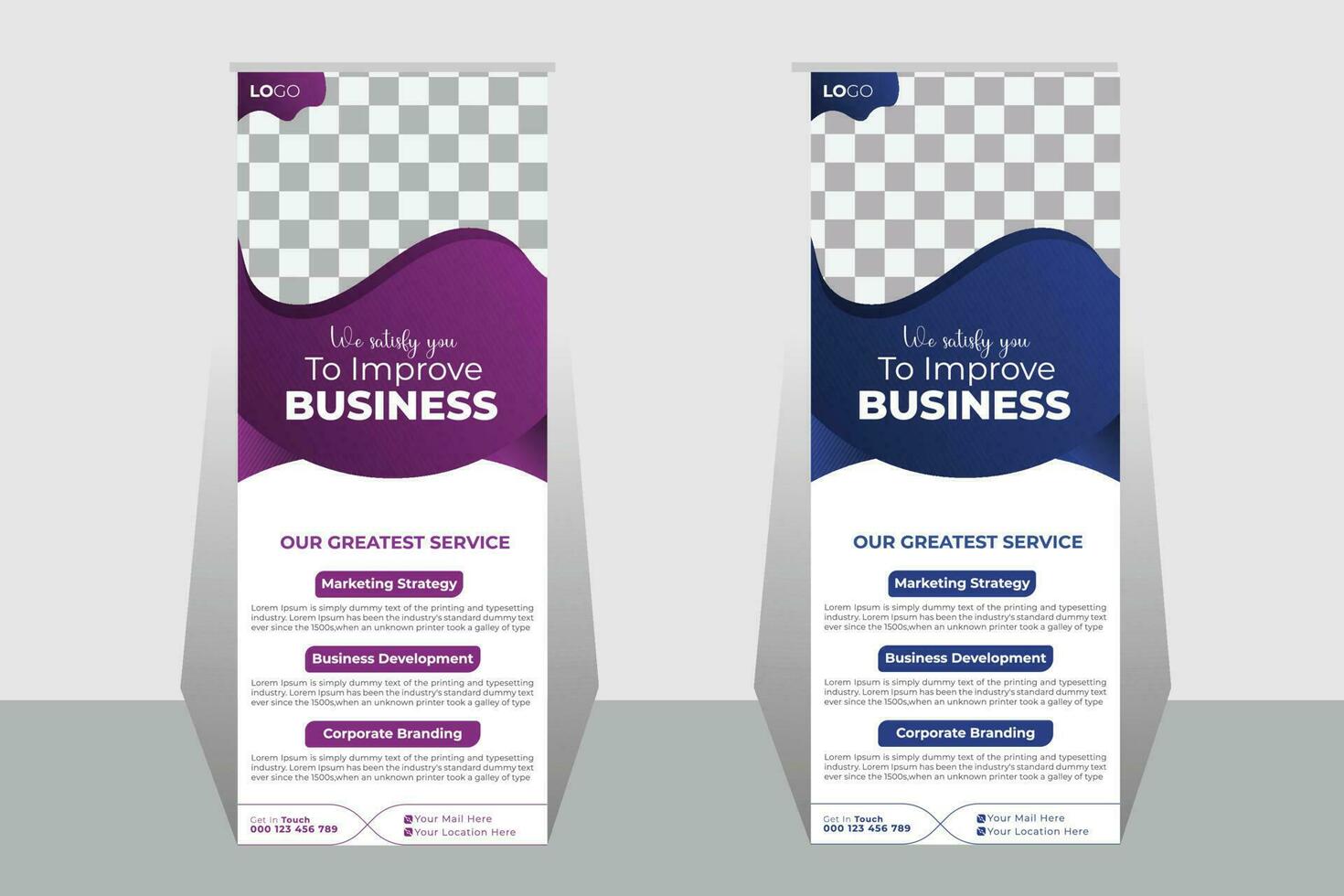 Rollup banner for business vector