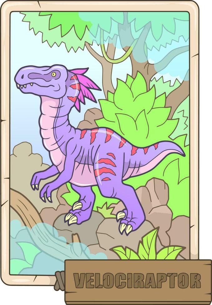 prehistoric dinosaur velociraptor, illustration design vector