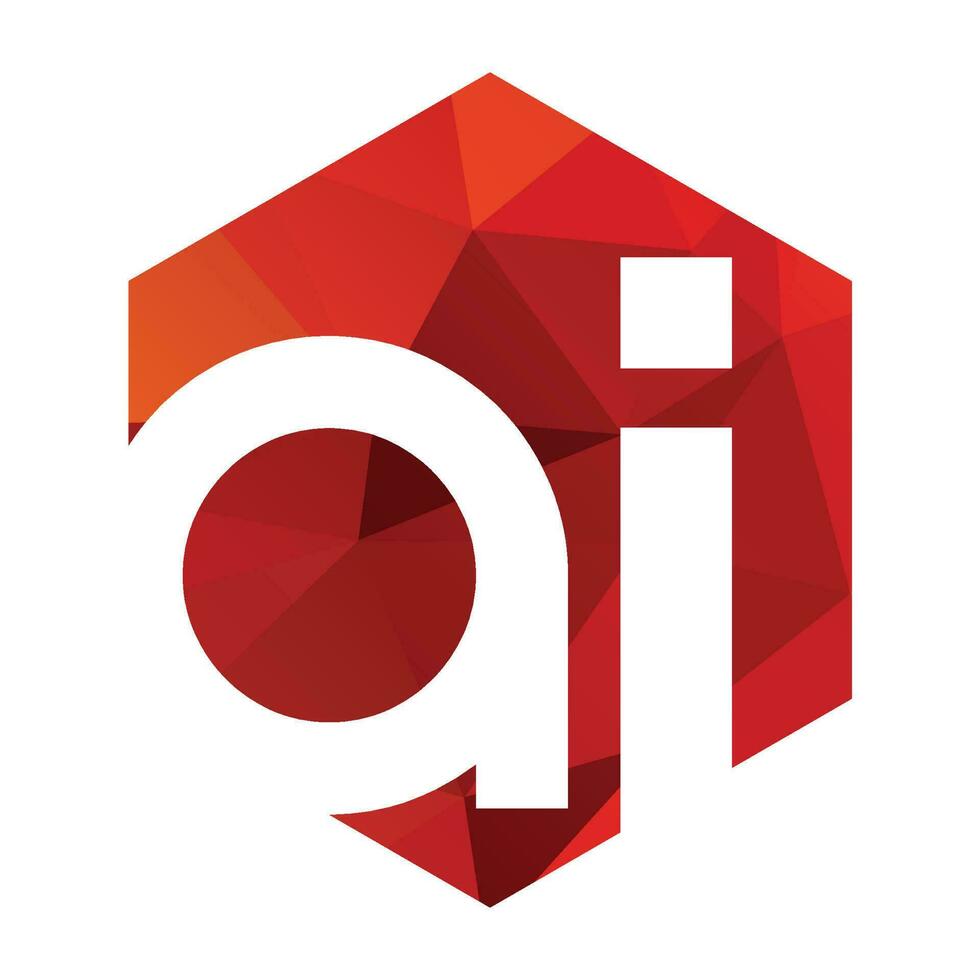 ai red polygonal logo and vector icon