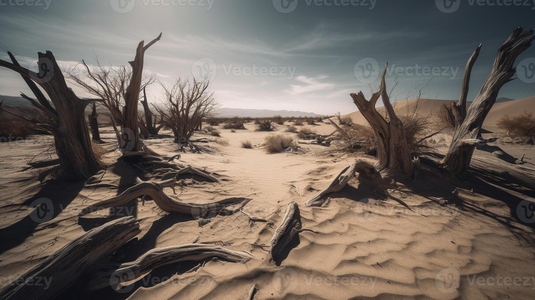 Dead trees in the Namib Desert, Namibia, Africa. photo