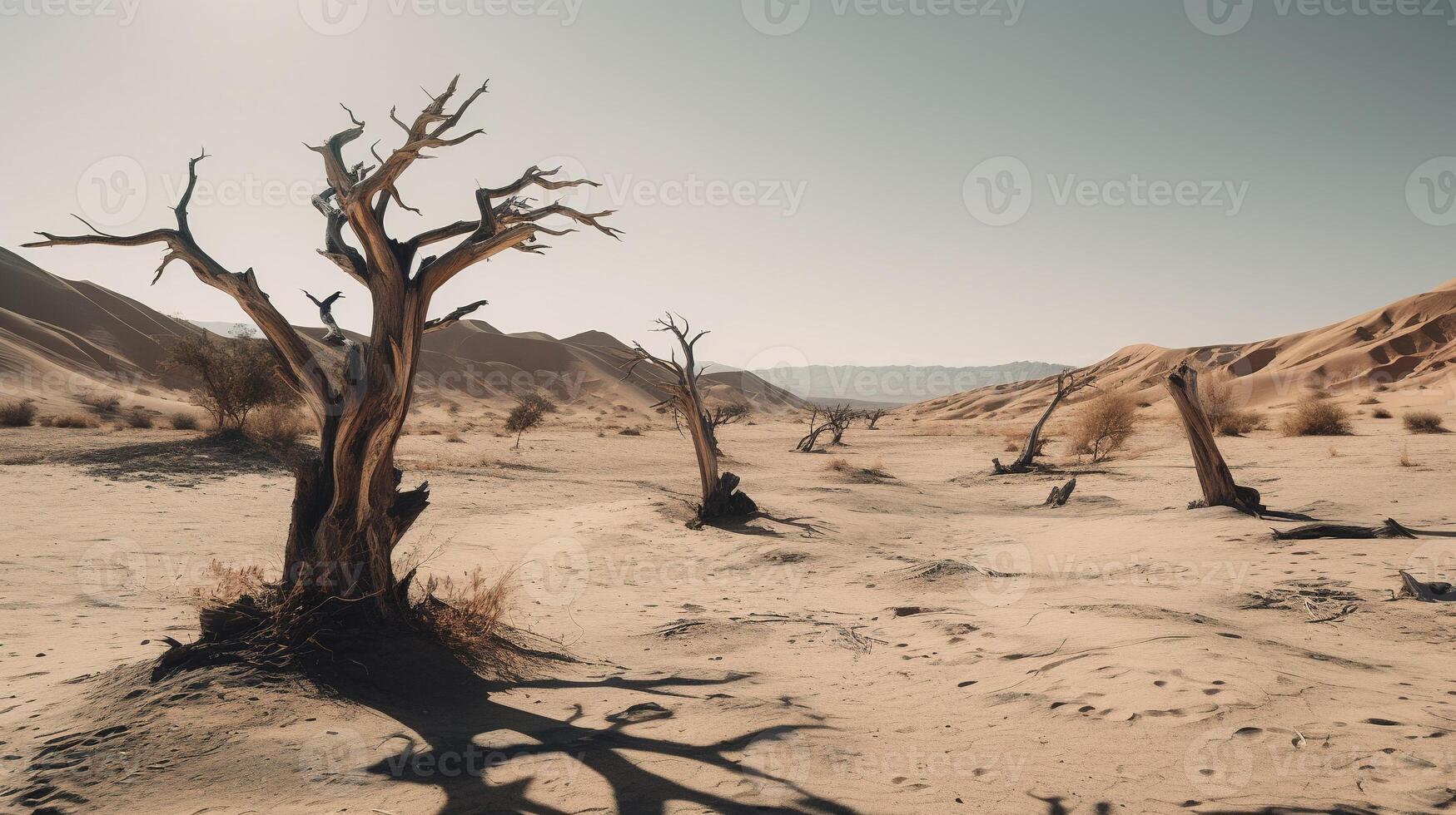 Dead trees in the Namib Desert, Namibia, Africa. photo