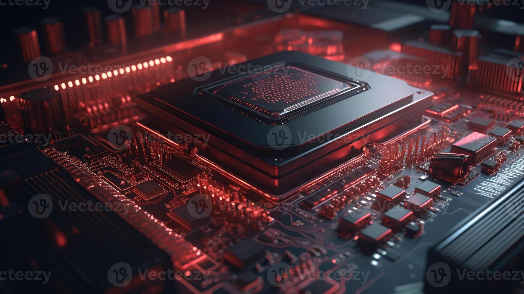 3d rendering of abstract technology concept background. Futuristic circuit board. photo