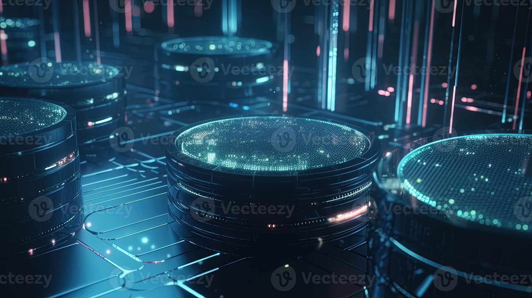 3d illustration of abstract technology background. Sci-fi concept.3D rendering of abstract technology concept. Futuristic cyberspace background,Abstract 3d rendering of data processing. photo