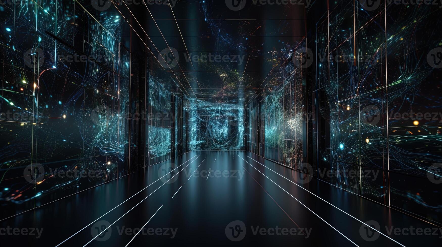 3d rendering abstract digital technology background. Network connection structure. Digital data visualization. photo