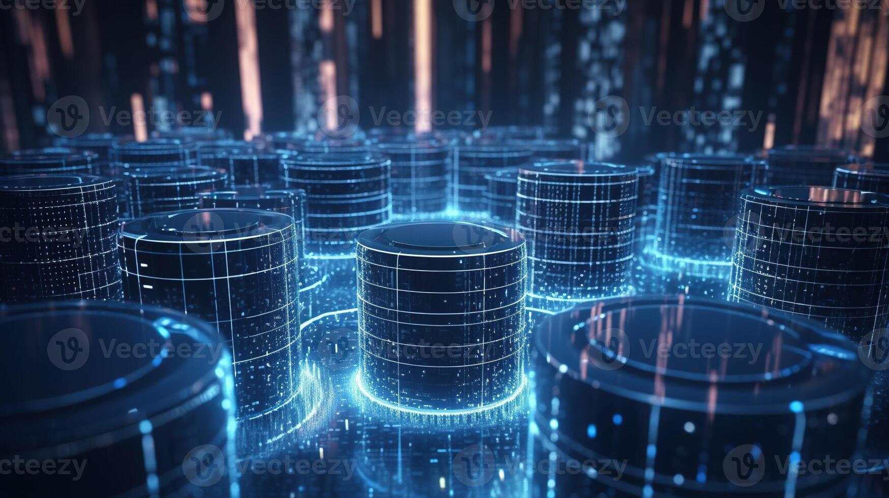 3d rendering of data storage concept. Computer generated abstract background,Digital data storage concept. photo