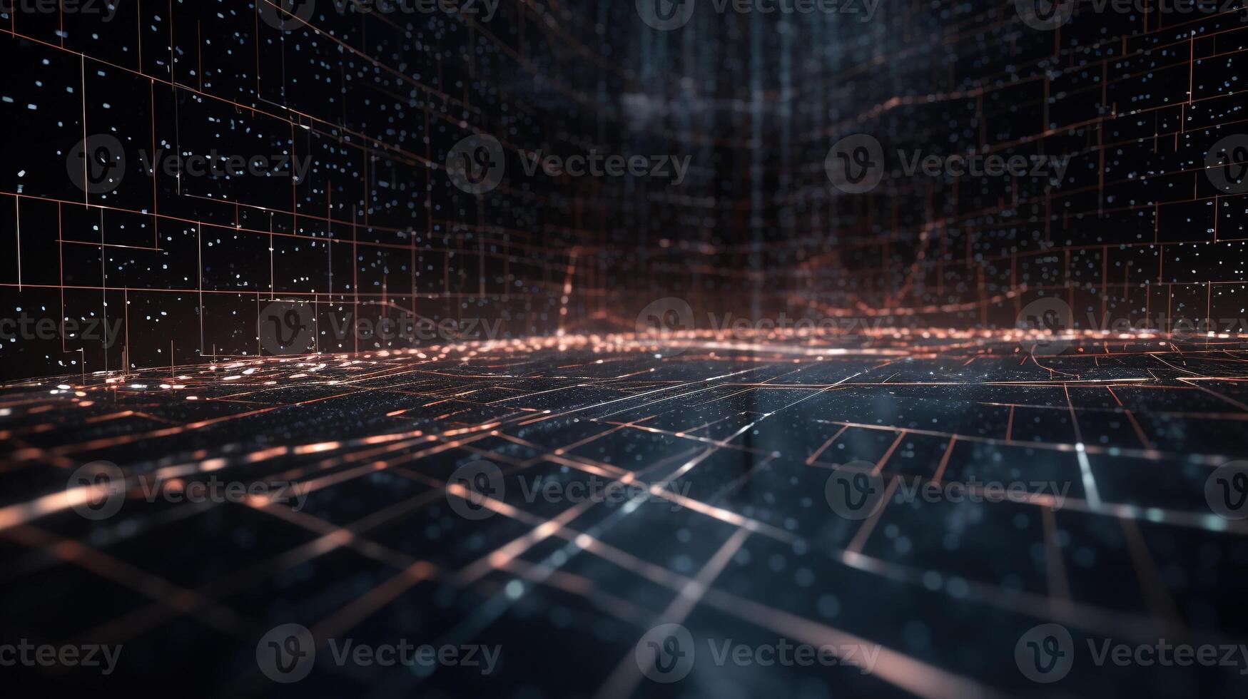3d rendering abstract digital technology background. Network connection structure. Digital data visualization. photo