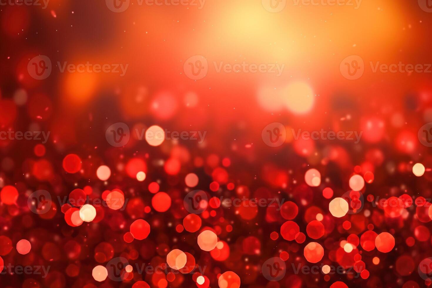 Abstract Christmas background with bokeh defocused lights and red color. photo