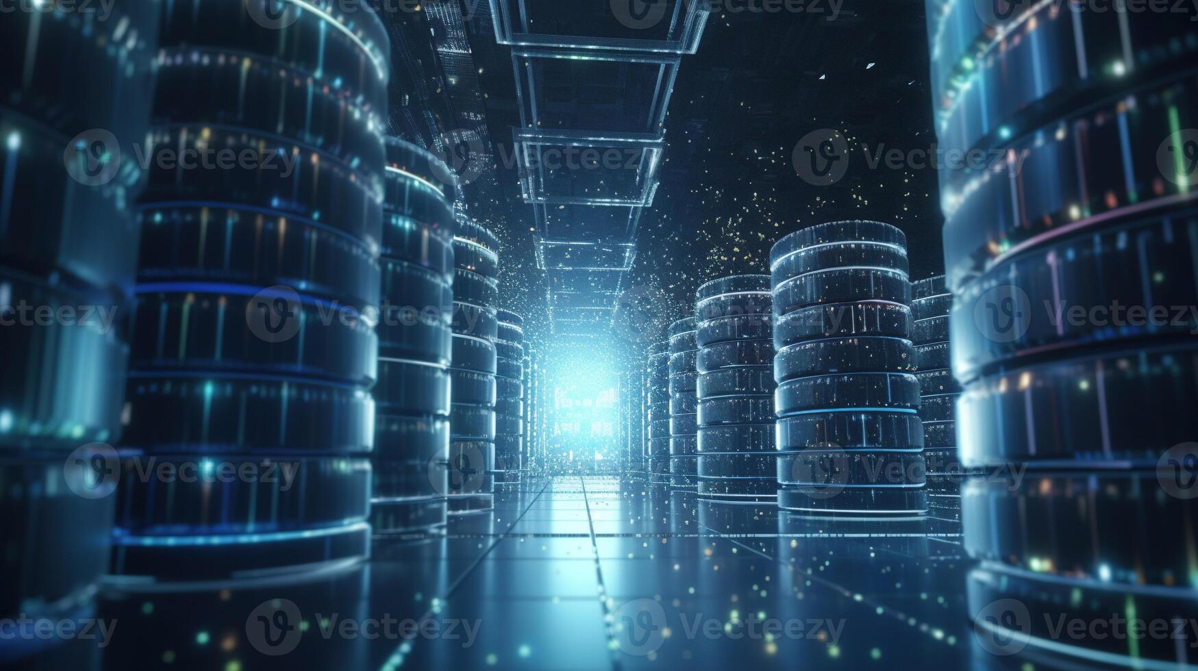 3D rendering of abstract digital technology background. Big data connection concept. photo