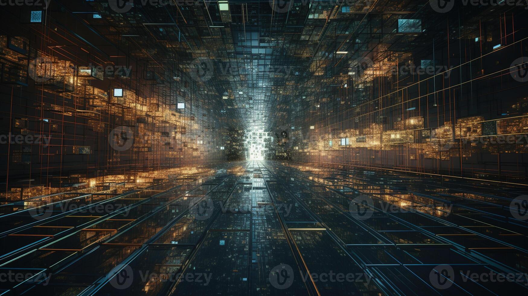 3d rendering abstract digital technology background. Network connection structure. Digital data visualization. photo