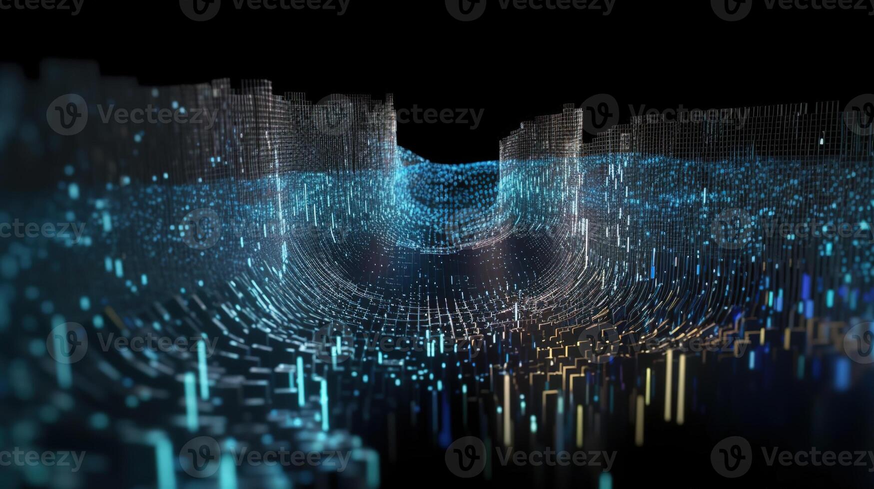 3D rendering of abstract digital technology background. Big data connection concept. photo