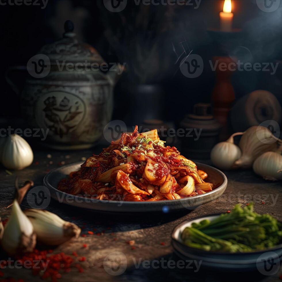 The most famous Korean traditional food Kimchi. photo