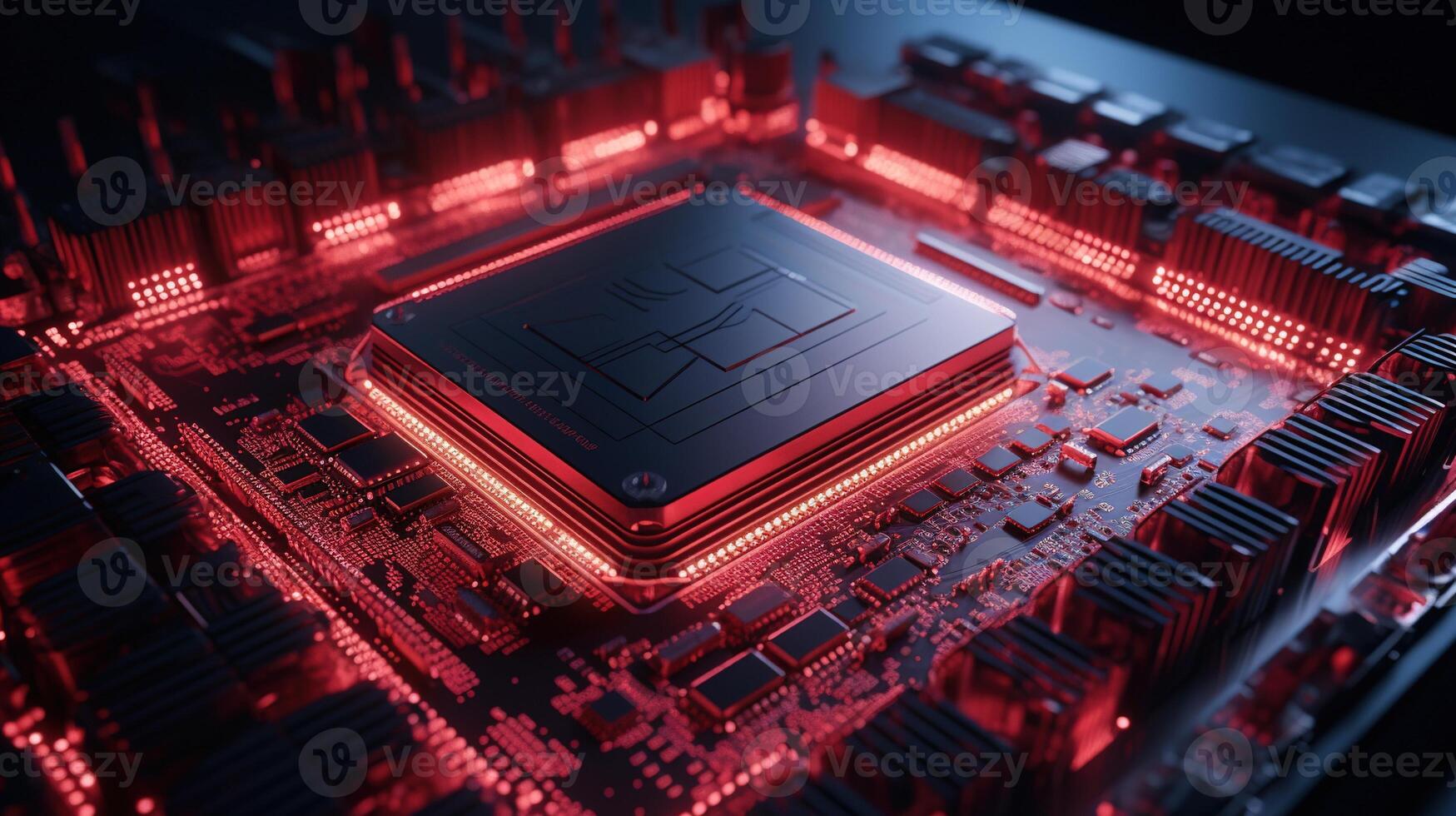 3d rendering of abstract technology concept background. Futuristic circuit board. photo