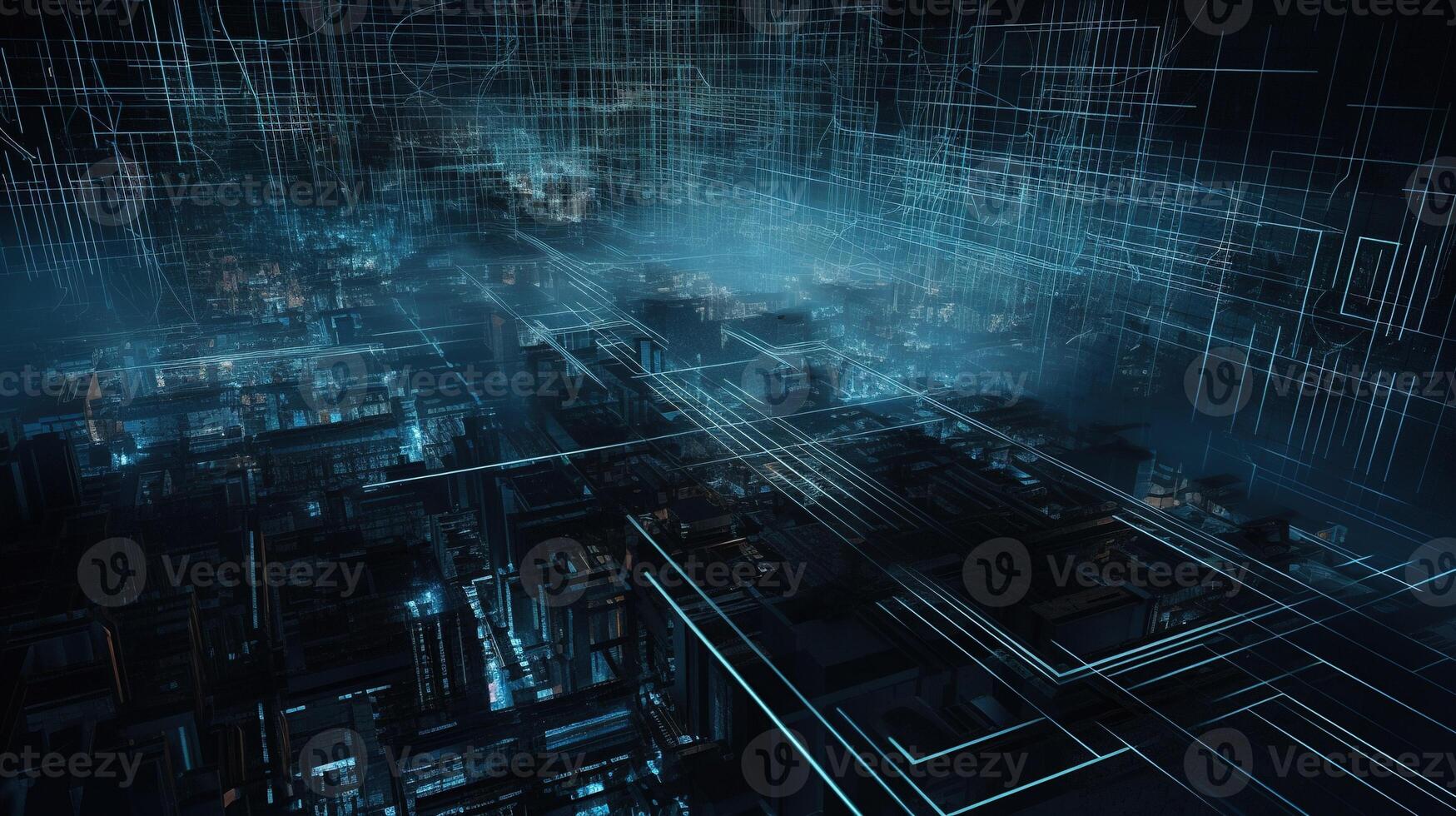 3d rendering abstract digital technology background. Network connection structure. Digital data visualization. photo