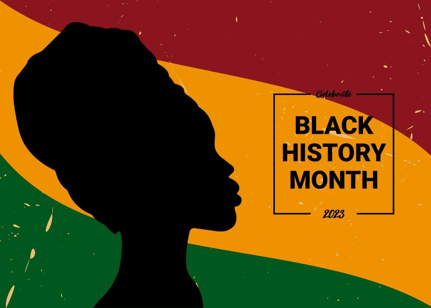 African American People, Black history month October and February celebration, colorful minimal vector illustration with silhouette woman.