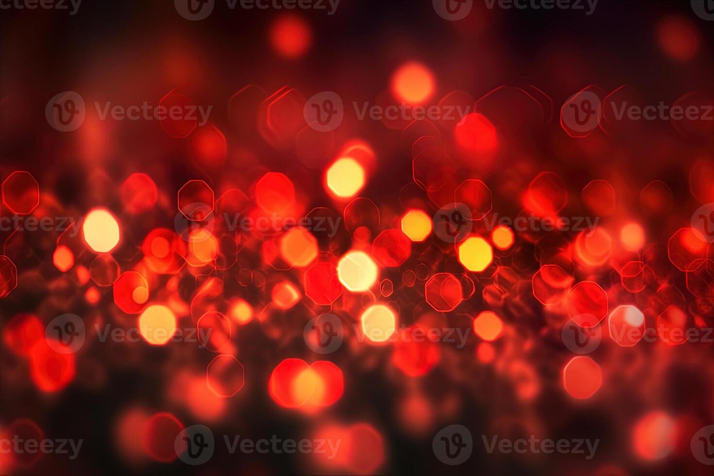 Abstract Christmas background with bokeh defocused lights and red color. photo