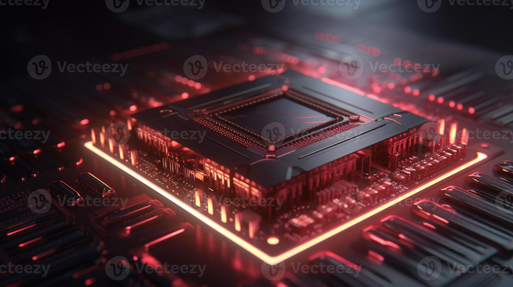 3d rendering of abstract technology concept background. Futuristic circuit board. photo