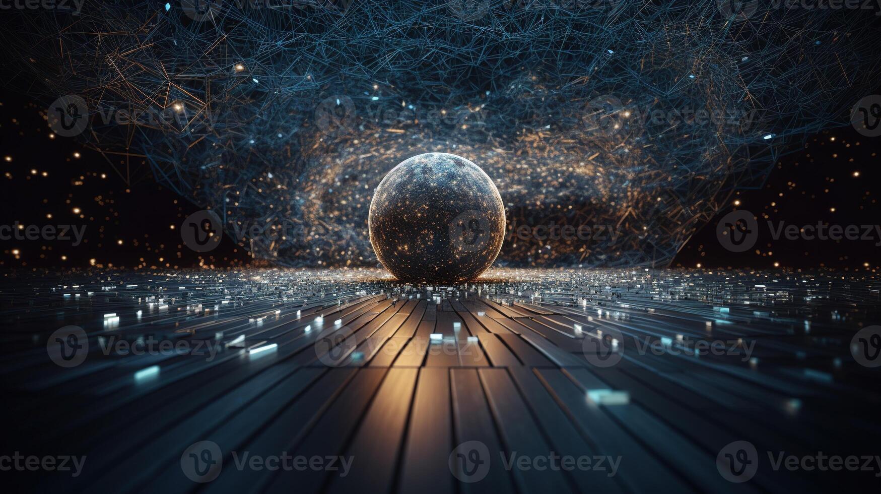 3d rendering abstract digital technology background. Network connection structure. Digital data visualization. photo