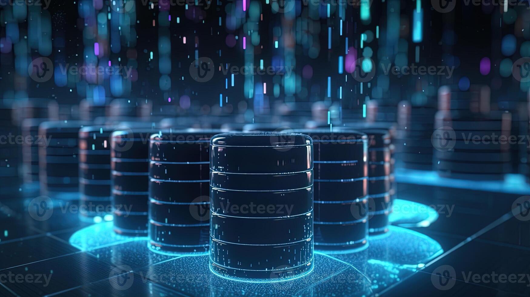 3D rendering of abstract digital technology background. Big data connection concept. photo