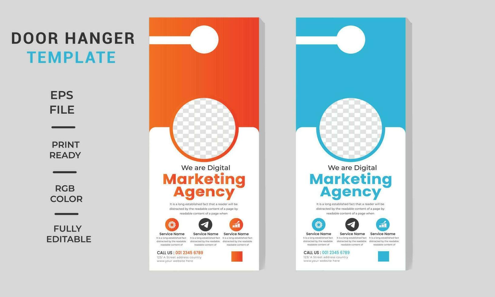 marketing door hanger design and Modern and corporate door hanger