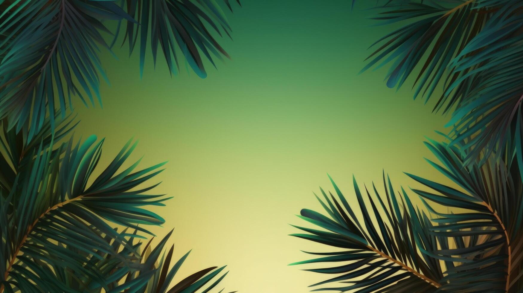 Tropical palms background. Illustration photo