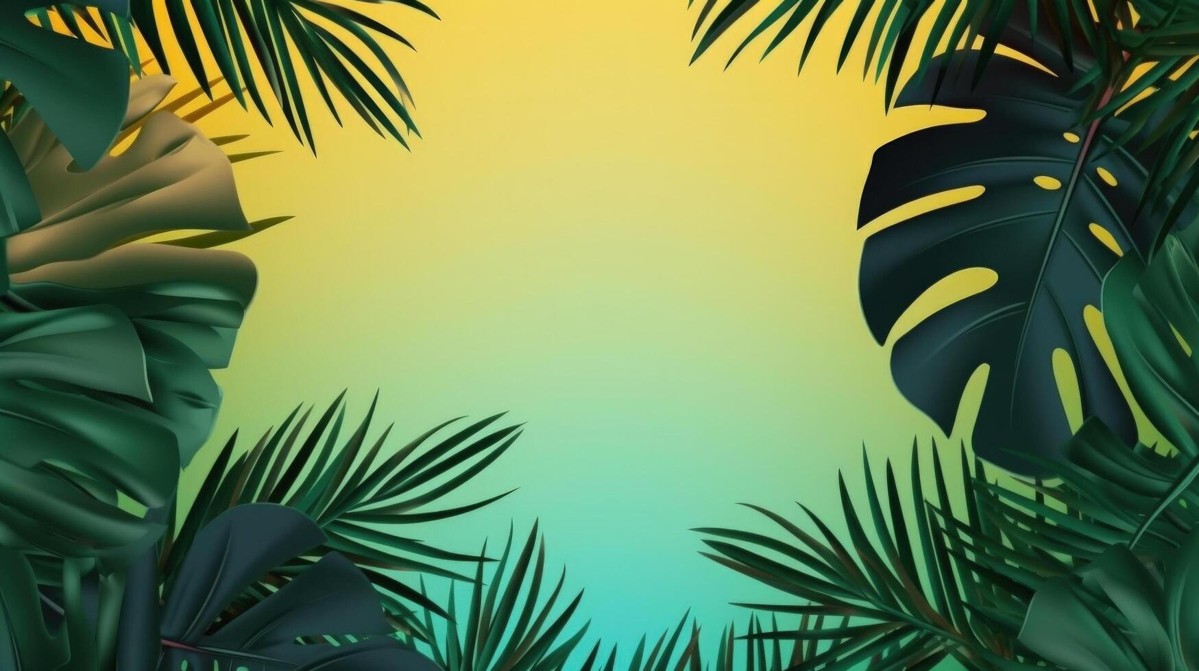 Tropical palms background. Illustration photo