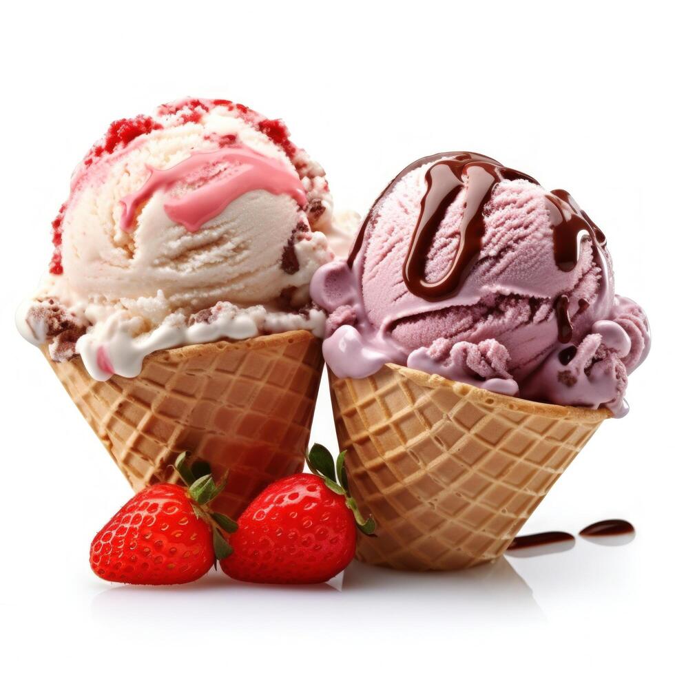 vistoso hielo crema. ilustración ai generativo foto