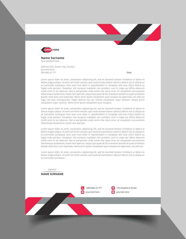 Professional and modern corporate letterhead design or letterhead template vector