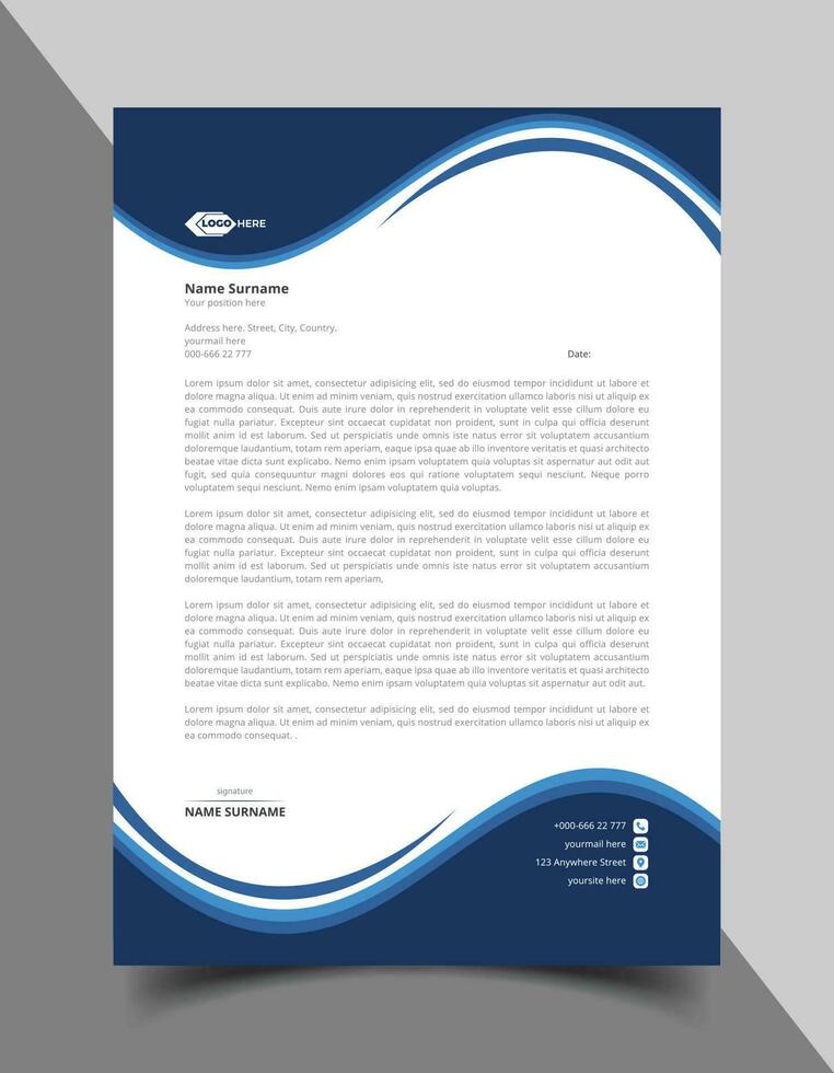 Professional and modern corporate letterhead design or letterhead template vector