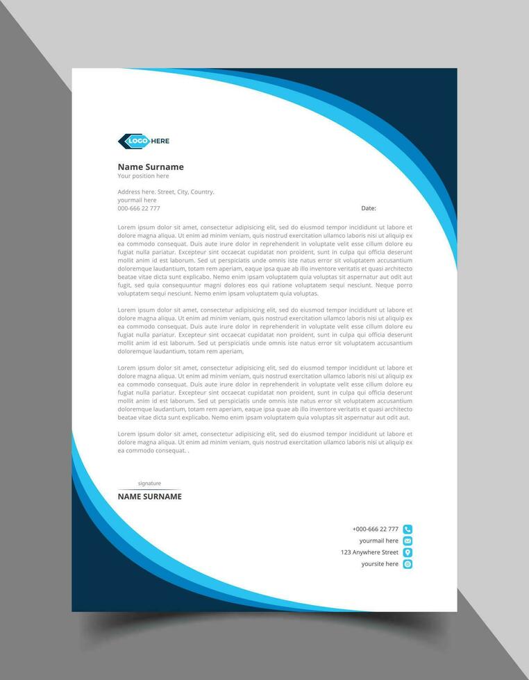 Professional and modern corporate letterhead design or letterhead template vector
