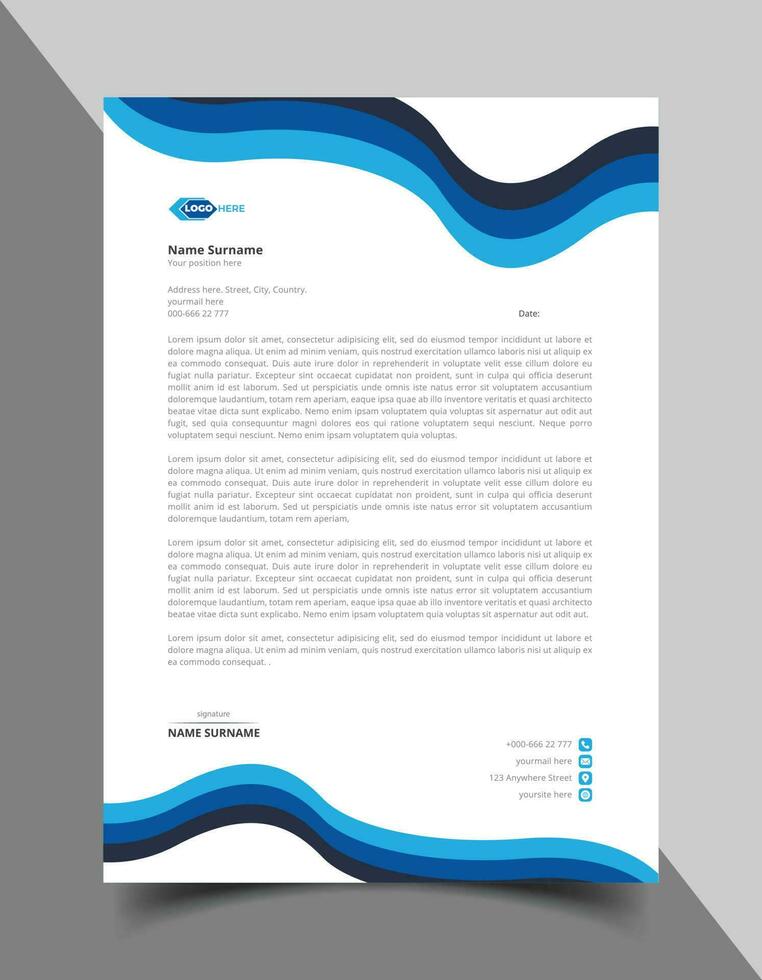 Professional and modern corporate letterhead design or letterhead template vector