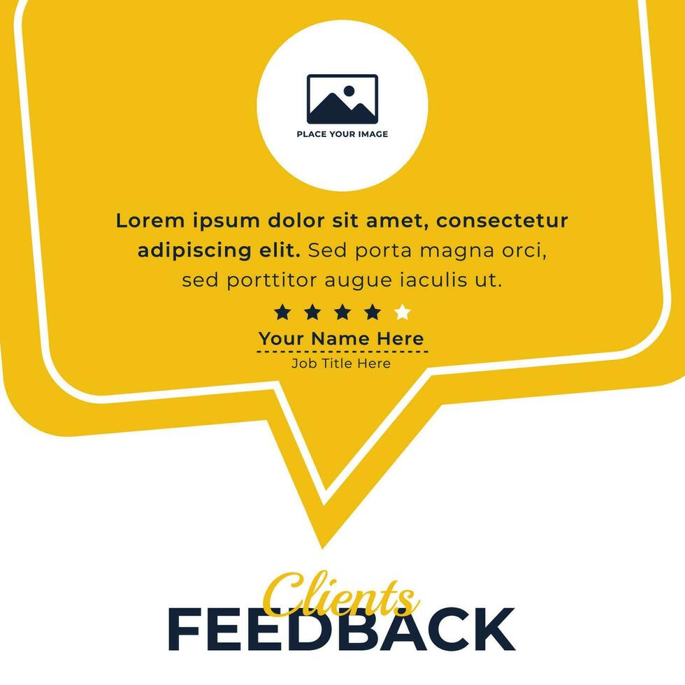 Client or customer review testimonial social media post. Customer or client service feedback review post design template vector