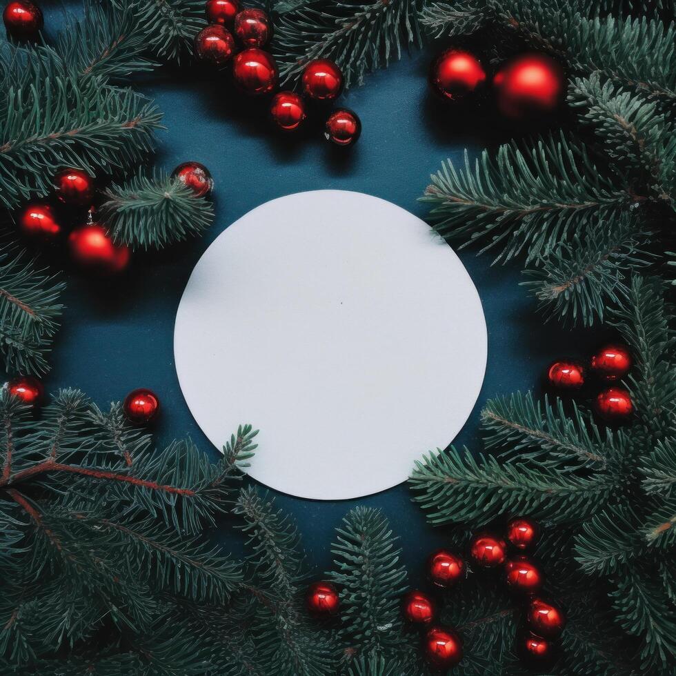 Christmas background with empty card. Illustration photo