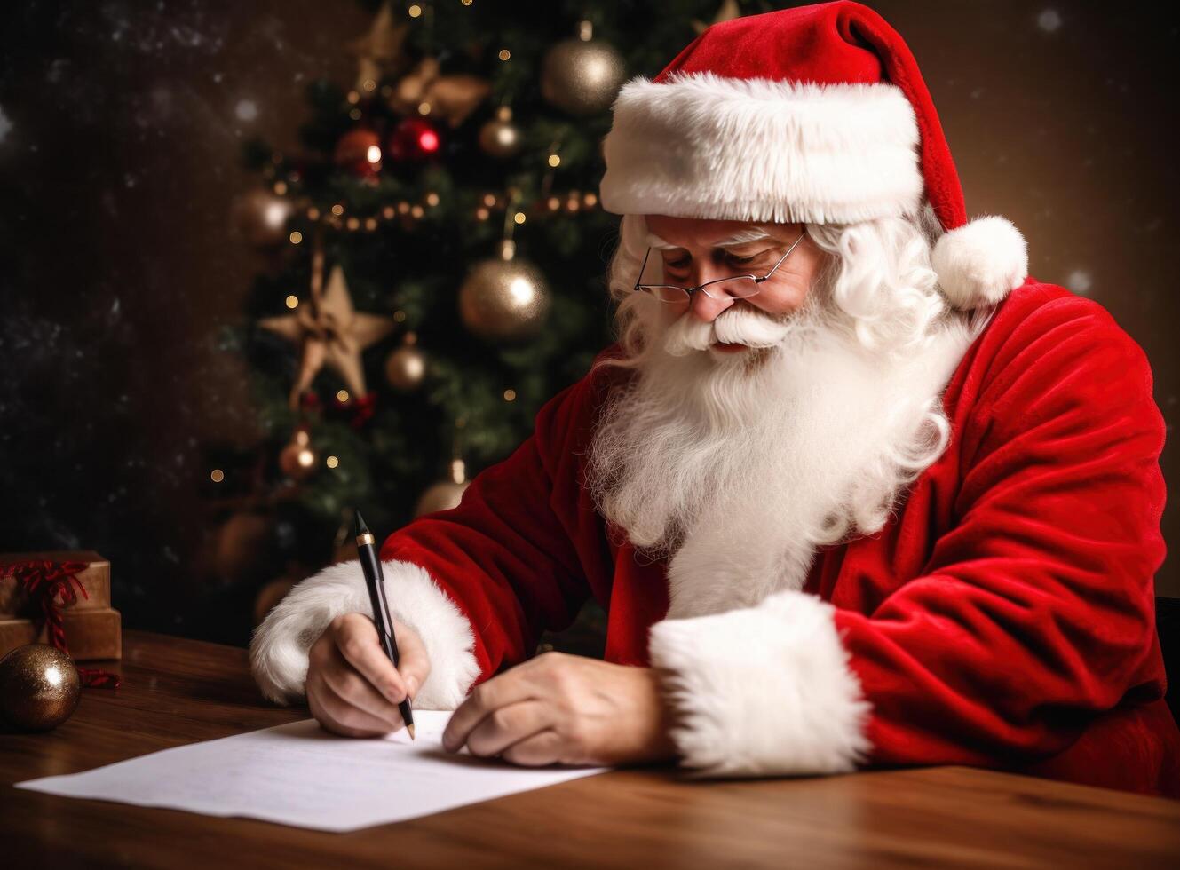 Santa Claus with letters. Illustration photo