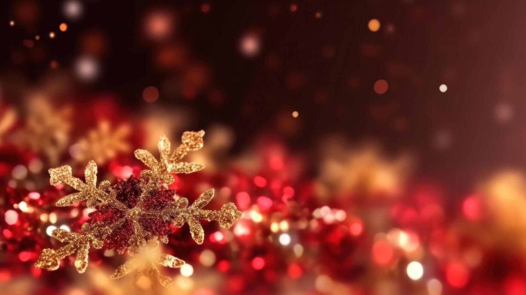 Red Christmas bokeh background. Illustration photo