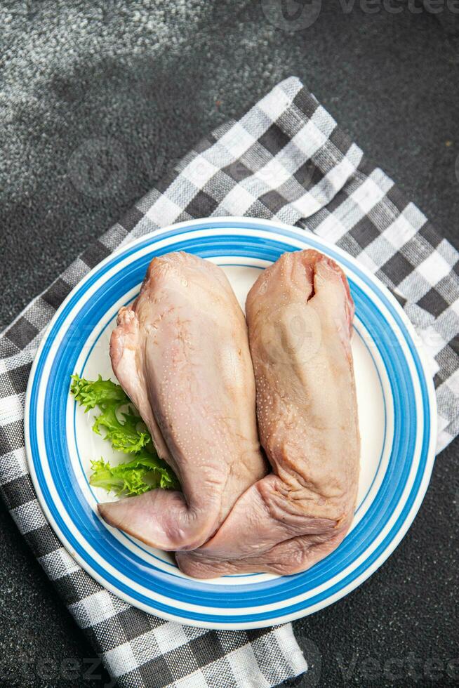 tongue raw pork meat meal food snack on the table copy space food background rustic top view photo