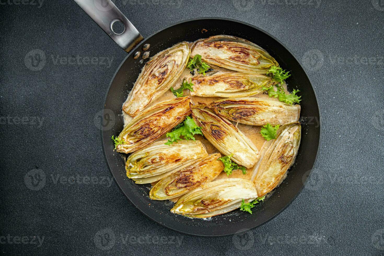 chicory dish stewed vegetable meal food snack on the table copy space food background rustic top view photo