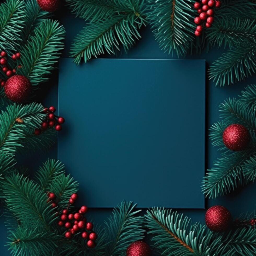 Christmas background with empty card. Illustration photo
