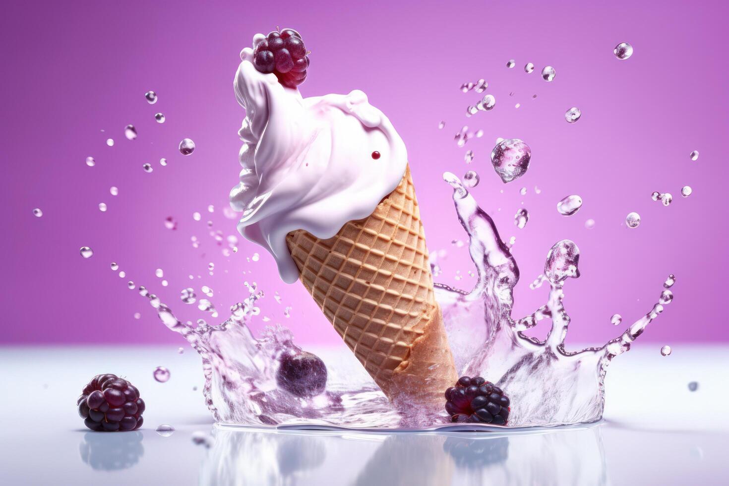 Ice cream with berries. Illustration photo