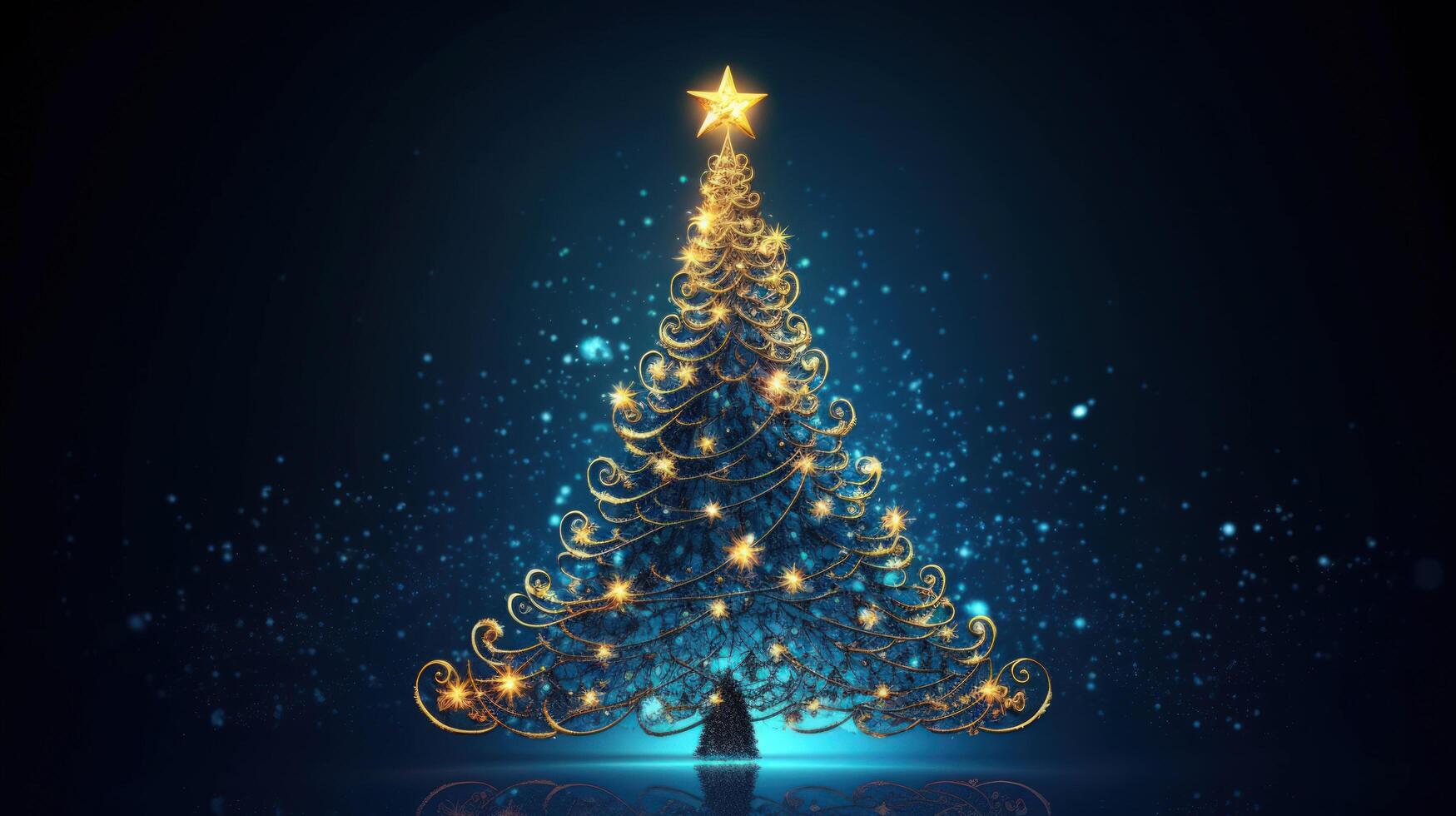 Christmas Magic tree background. Illustration photo