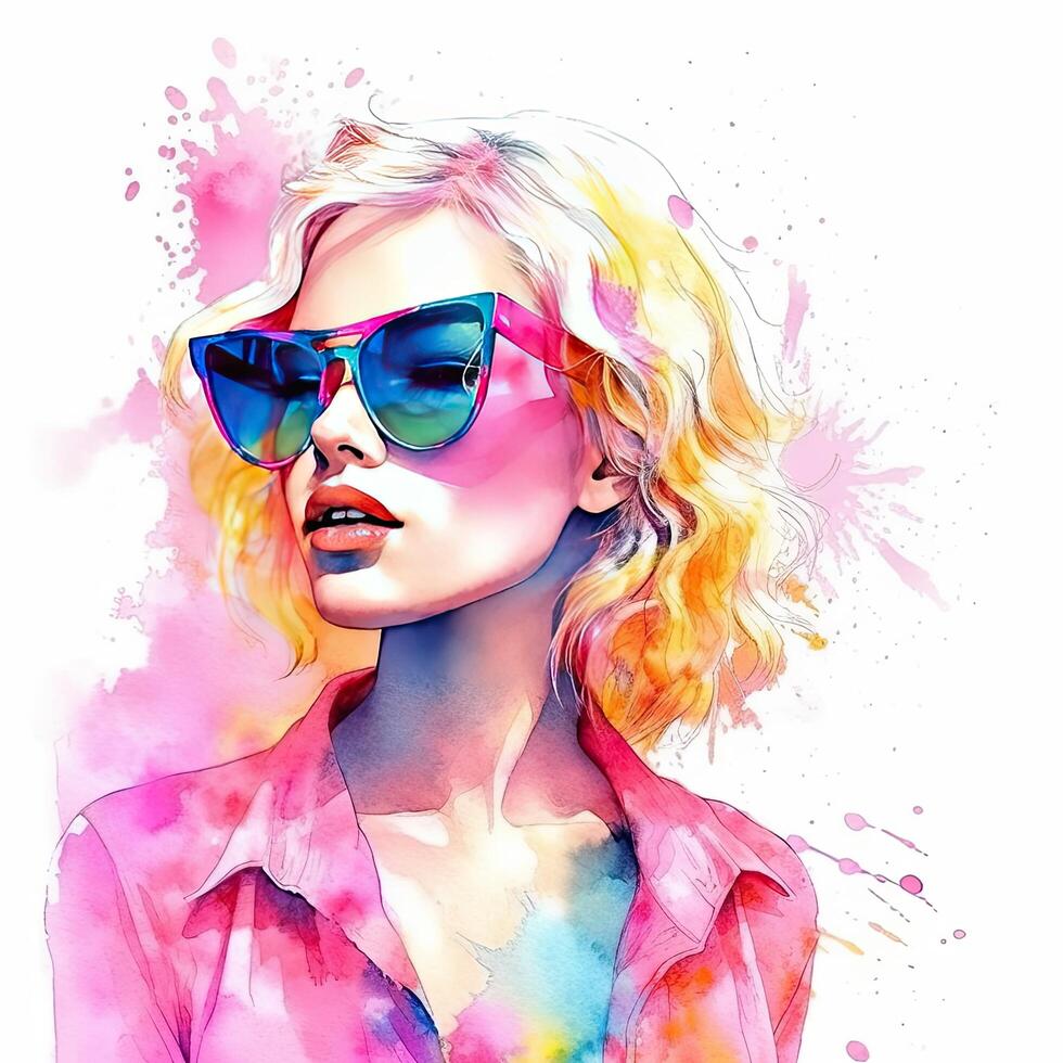 Watercolor fashion background. Illustration photo