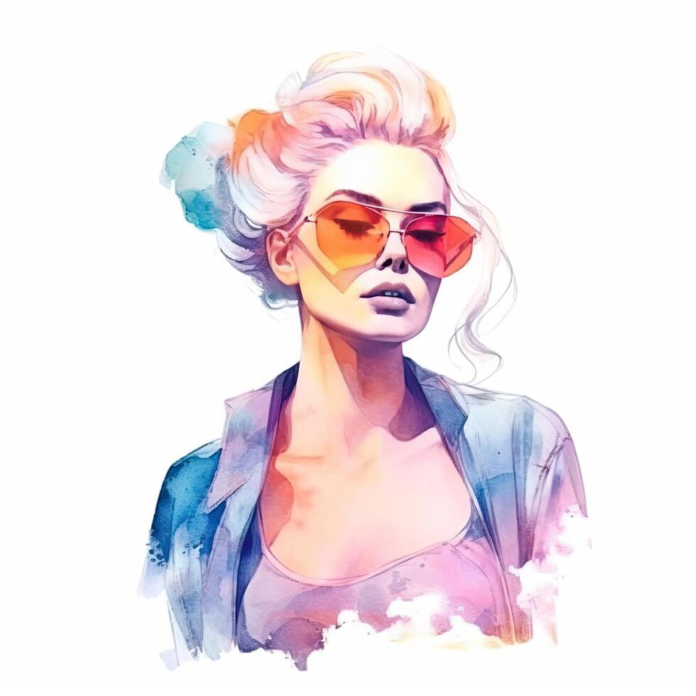 Watercolor fashion background. Illustration photo