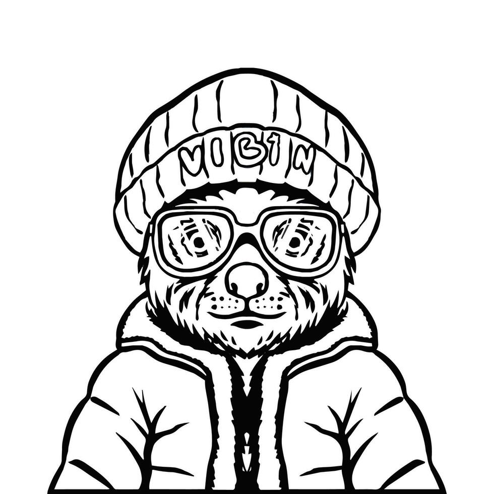 vector ilustración de un oso en un invierno chaqueta y un sombrero.