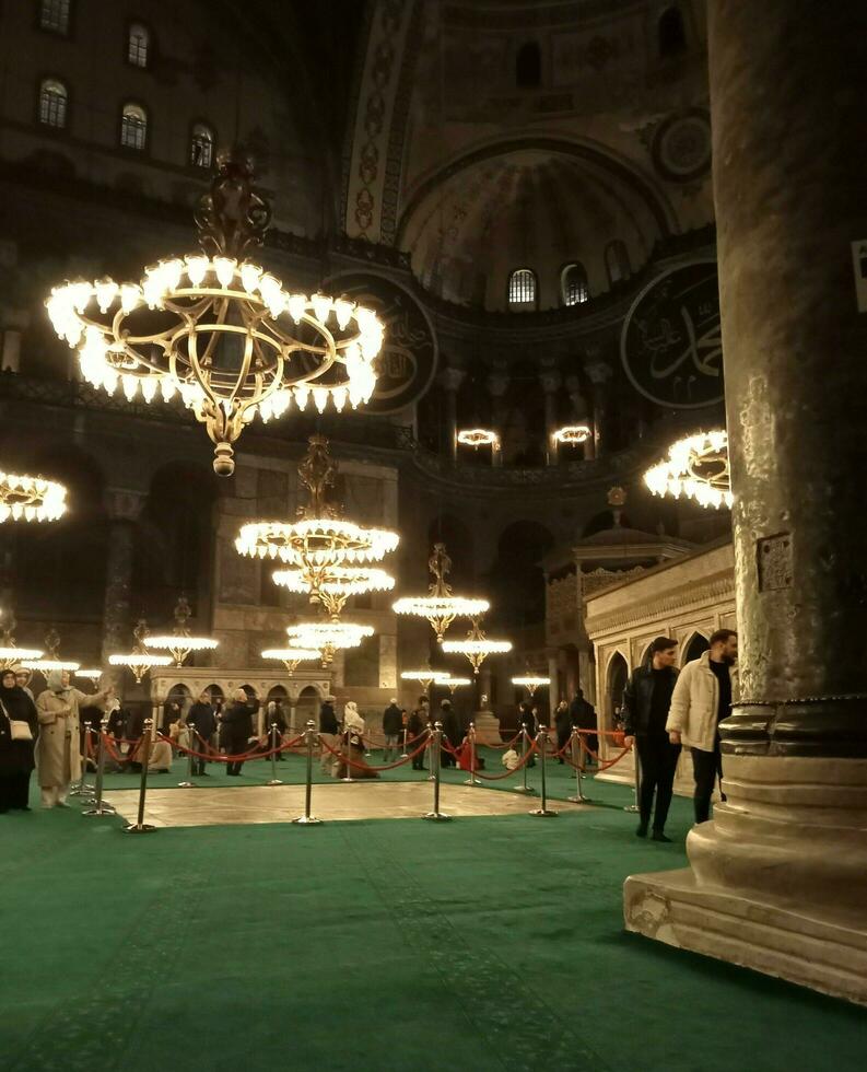 the beautiful and magnificent view of the Hagia Sophia mosque makes visitors from various countries come to witness this historic mosque firsthand. 30 december 2022 istanbul Turkiye photo