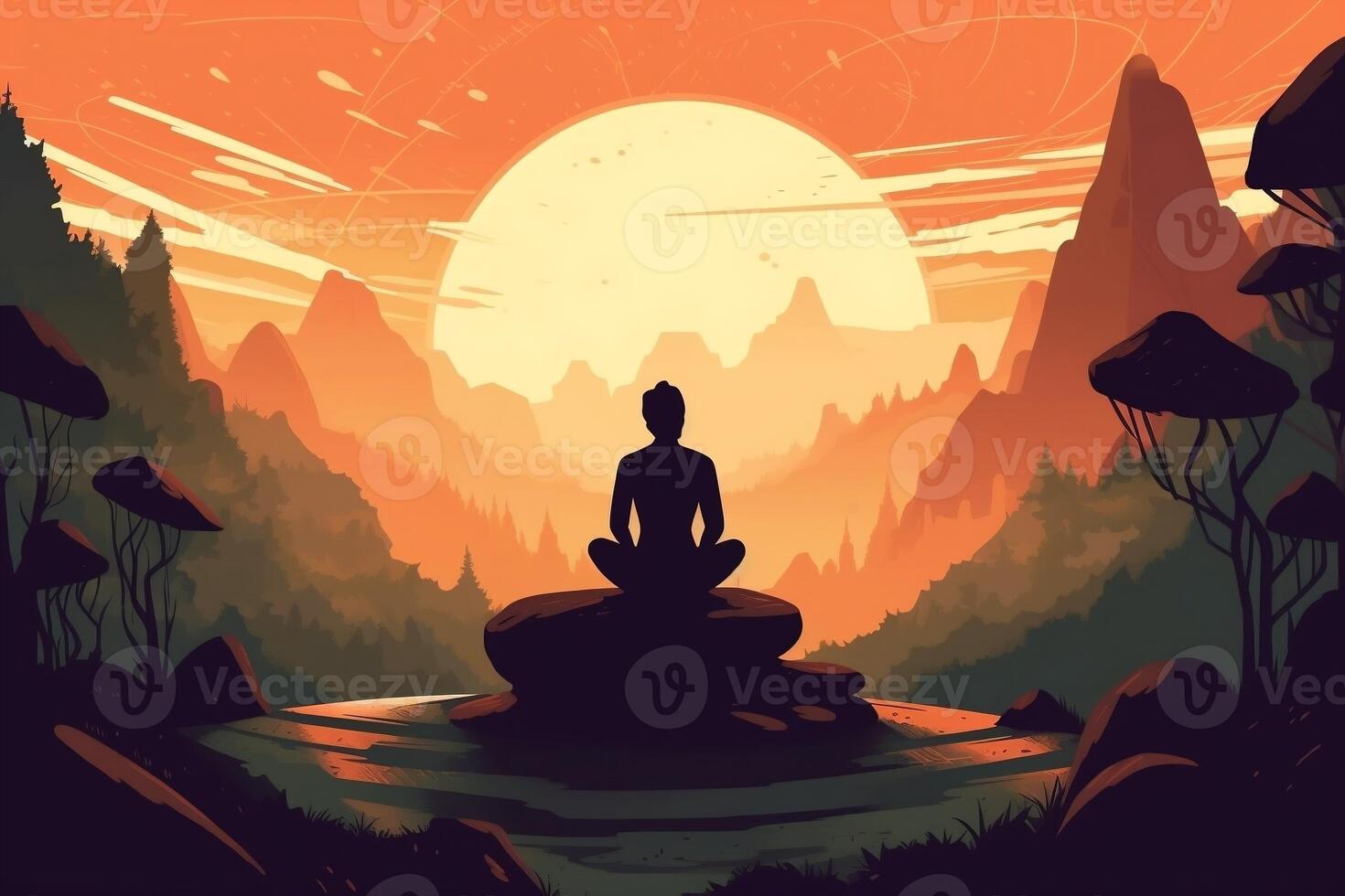 Women practicing yoga and meditation. World Yoga Day concept, photo